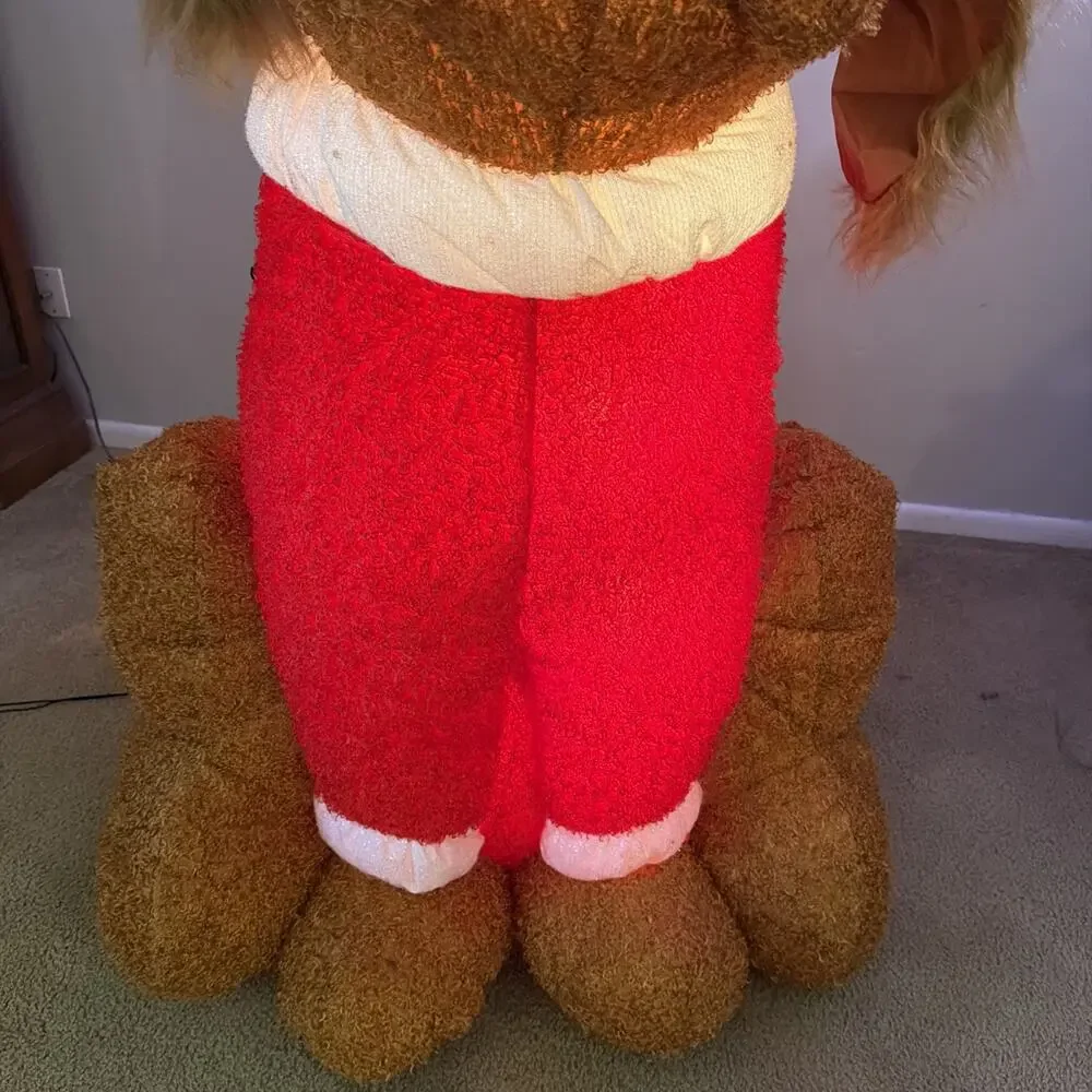 Gemmy Airblown Inflatable Fuzzy Plush Santa Dog Christmas Cocker Spaniel Puppy